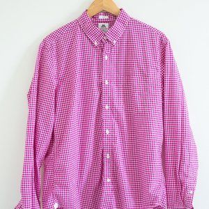 J. Crew Slim Pink Fuchsia Gingham Shirt, Size L